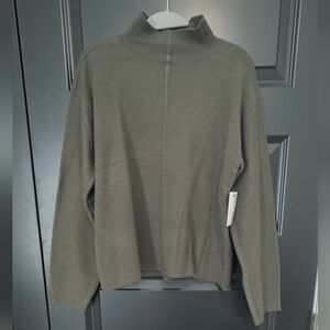 Nine West Olive Crewneck Mock-Neck Pullover Sweater
